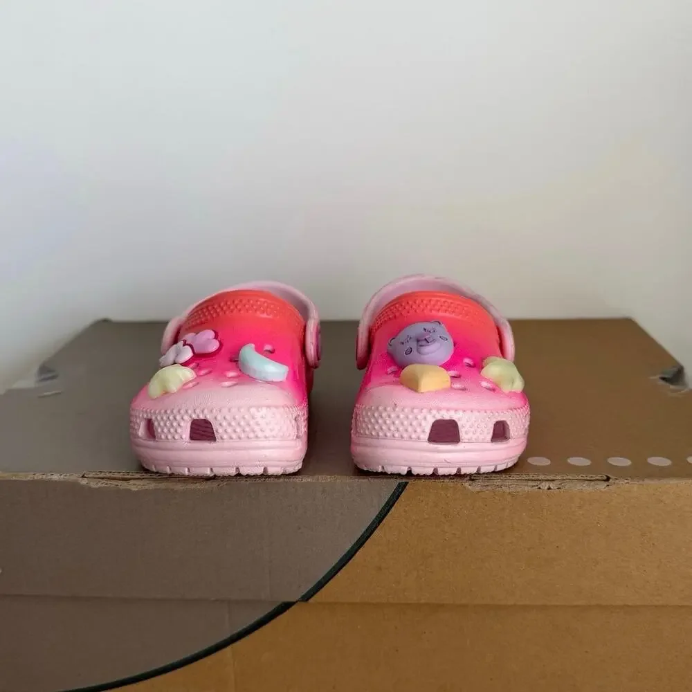 Crocs Classic Slumber Party Pink / Multicolor Toddler Sandals - SZ 4 C